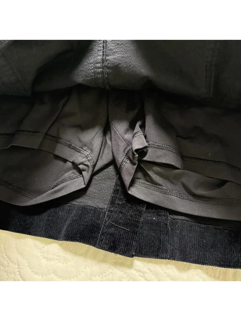 RALPH LAUREN GOLF SZ 10 Black Corduroy Skirt with Shorts underneath Quiet Luxury